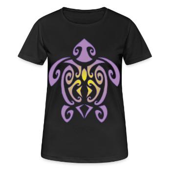 Polynesian turtle - Women's Breathable T-Shirt - black - Front - AI Model Female 172 light (172cm)