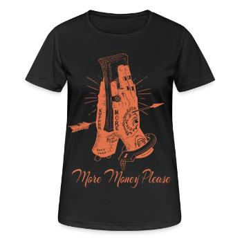Plus d'argent s'il vous plaît - T-shirt respirant Femme - noir - Devant - AI Model Female 172 light (172cm)