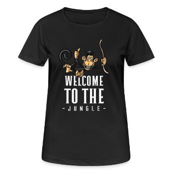 Jungle Affe Willkommensdesign - Frauen T-Shirt atmungsaktiv - Schwarz - Vorne - AI Model Female 172 light (172cm)