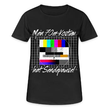 70s Costume Broadcast Break Test Picture 70s Party - Women's Breathable T-Shirt - black - Front - AI Model Female 172 light (172cm)