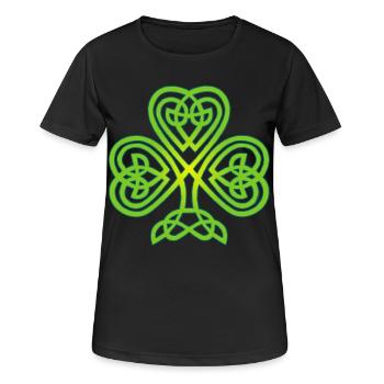 Irischer Klee - Frauen T-Shirt atmungsaktiv - Schwarz - Vorne - AI Model Female 172 light (172cm)
