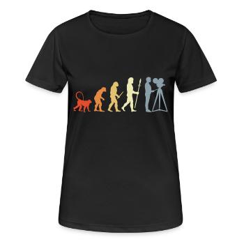 Évolution du caméraman - T-shirt respirant Femme - noir - Devant - AI Model Female 172 light (172cm)