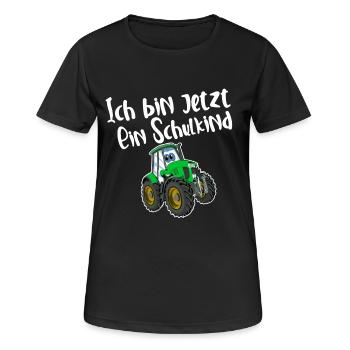Ich Bin Jetzt Ein Schulkind Traktor - Frauen T-Shirt atmungsaktiv - Schwarz - Vorne - AI Model Female 172 light (172cm)
