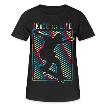 SK8R | Patinez pour la vie - T-shirt respirant Femme - noir - Devant - AI Model Female 172 light (172cm)