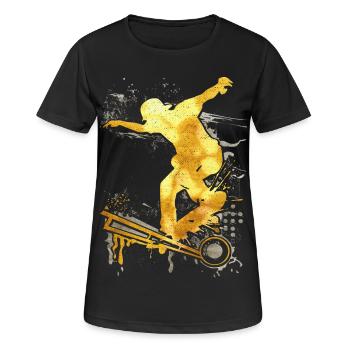 | de skate SK8R | Skateboard Grind - T-shirt respirant Femme - noir - Devant - AI Model Female 172 light (172cm)