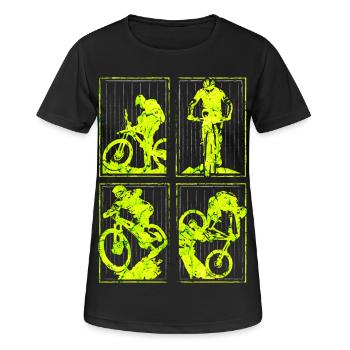 MTB | Mountainbike | Mountainbiken | Mountainbiker - Frauen T-Shirt atmungsaktiv - Schwarz - Vorne - AI Model Female 172 light (172cm)