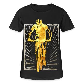 Mountainbike | Mountainbiker | Mountainbiken | MTB - Frauen T-Shirt atmungsaktiv - Schwarz - Vorne - AI Model Female 172 light (172cm)