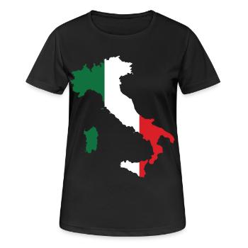 Italien Flagge Landkarte - Frauen T-Shirt atmungsaktiv - Schwarz - Vorne - AI Model Female 172 light (172cm)