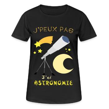 j'peux pas j'ai astronomie - T-shirt respirant Femme - noir - Devant - AI Model Female 172 light (172cm)
