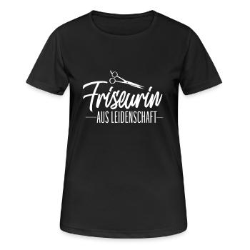 Friseurin Aus Leidenschaft - Frauen T-Shirt atmungsaktiv - Schwarz - Vorne - AI Model Female 172 light (172cm)