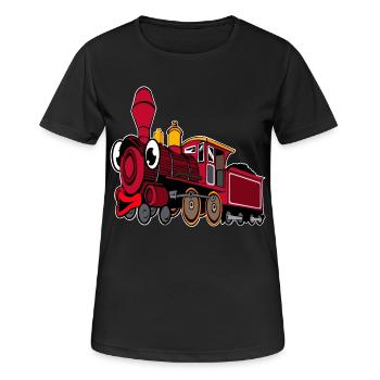 Lokomotive - Frauen T-Shirt atmungsaktiv - Schwarz - Vorne - AI Model Female 172 light (172cm)