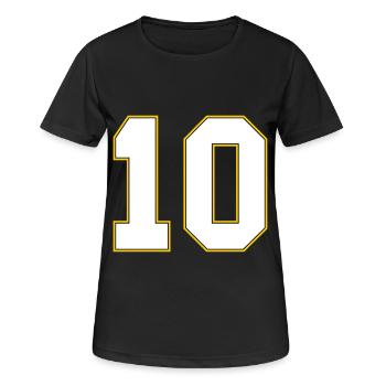 Maillot 10 numéros - T-shirt respirant Femme - noir - Devant - AI Model Female 172 light (172cm)