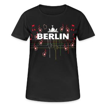 J'aime berlin - T-shirt respirant Femme - noir - Devant - AI Model Female 172 light (172cm)