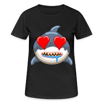 Lustige Haiwal Emoticon Anime Cartoon - Frauen T-Shirt atmungsaktiv - Schwarz - Vorne - AI Model Female 172 light (172cm)