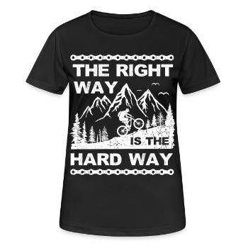mountain bike, hard way, bike, bicycle, mountains - Women's Breathable T-Shirt - black - Front - AI Model Female 172 light (172cm)