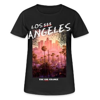 Los Angeles - Frauen T-Shirt atmungsaktiv - Schwarz - Vorne - AI Model Female 172 light (172cm)
