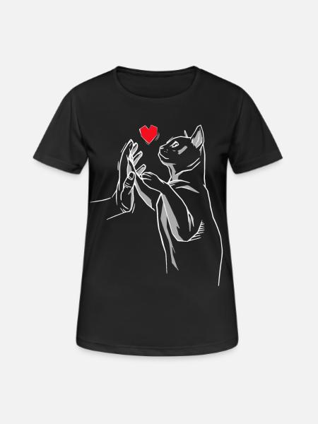 Stubentiger Cat Cat Cats Meow Cat Love - Women's Breathable T-Shirt - black