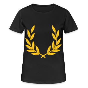 Lorbeerkranz Sieg Gewinnen Sport golden Sieg Siege - Frauen T-Shirt atmungsaktiv - Schwarz - Vorne - AI Model Female 172 light (172cm)