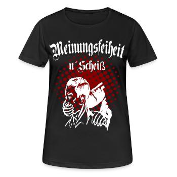Meinungsfreiheit - Frauen T-Shirt atmungsaktiv - Schwarz - Vorne - AI Model Female 172 light (172cm)