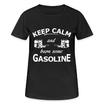 Trucker - Frauen T-Shirt atmungsaktiv - Schwarz - Vorne - AI Model Female 172 light (172cm)