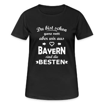 Bayern - Frauen T-Shirt atmungsaktiv - Schwarz - Vorne - AI Model Female 172 light (172cm)
