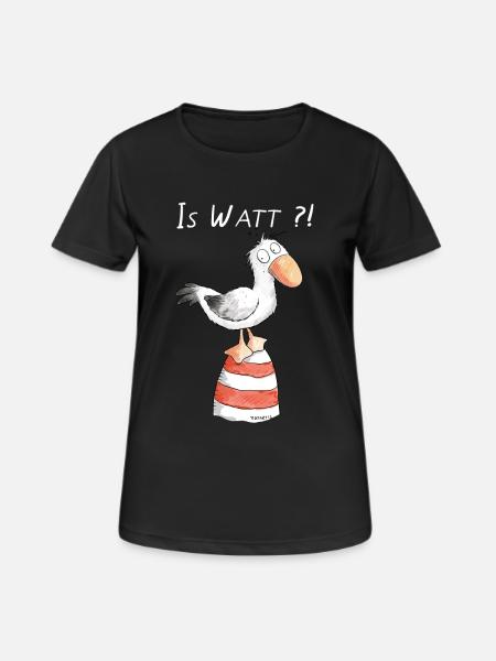 Is Watt Möwe I Nordsee Urlaub Geschenk - Frauen T-Shirt atmungsaktiv - Schwarz