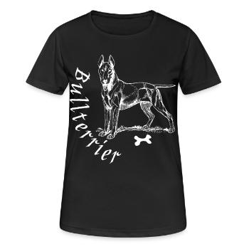 bull terrier - Women's Breathable T-Shirt - black - Front - AI Model Female 172 light (172cm)