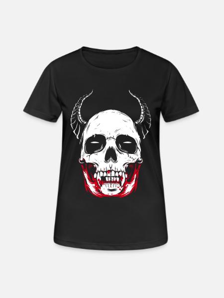 Vampire skeleton horror skull - Women's Breathable T-Shirt - black