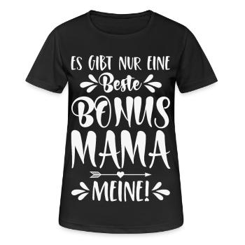 Es gibt nur eine beste Bonus Mama - Meine! - Frauen T-Shirt atmungsaktiv - Schwarz - Vorne - AI Model Female 172 light (172cm)