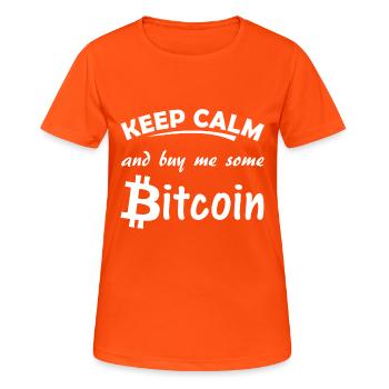 bitcoin - Women's Breathable T-Shirt - neon orange - Front - AI Model Female 172 dark (172cm)