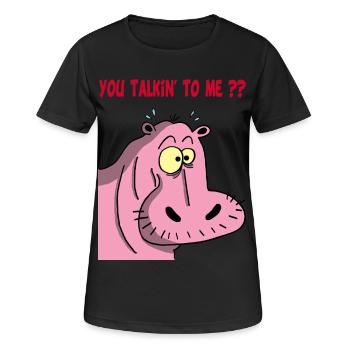Pink hippopotamus - Women's Breathable T-Shirt - black - Front - AI Model Female 172 light (172cm)