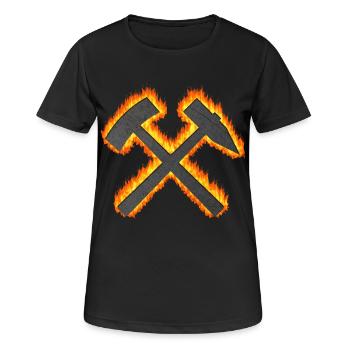 Mine de charbon à marteau et maillet Dortmund - T-shirt respirant Femme - noir - Devant - AI Model Female 172 light (172cm)