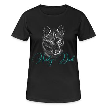 Silhouette de papa robuste écriture néon - T-shirt respirant Femme - noir - Devant - AI Model Female 172 light (172cm)