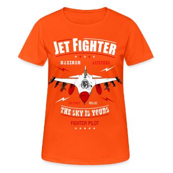 Pilote de jet - T-shirt respirant Femme - orange néon - Devant - AI Model Female 172 dark (172cm)