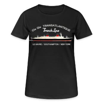 PAQUEBOT FRANKREICH - Frauen T-Shirt atmungsaktiv - Schwarz - Vorne - AI Model Female 172 light (172cm)