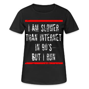Langsamer Läufer Laufen Lauf Geschenk - Frauen T-Shirt atmungsaktiv - Schwarz - Vorne - AI Model Female 172 light (172cm)