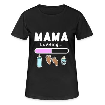 femme enceinte - maman charge - T-shirt respirant Femme - noir - Devant - AI Model Female 172 light (172cm)