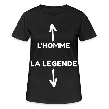 Homme la Légende Illustration Minimaliste - T-shirt respirant Femme - noir - Devant - AI Model Female 172 light (172cm)
