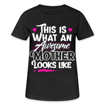 Maman Mère - T-shirt respirant Femme - noir - Devant - AI Model Female 172 light (172cm)