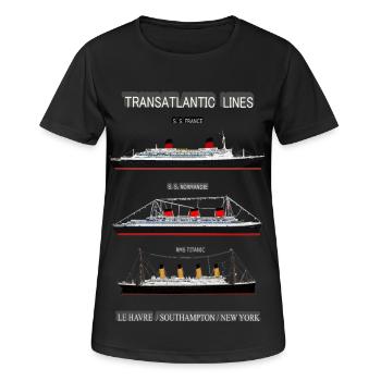 TRANSATLANTIC LINES POSTER - Frauen T-Shirt atmungsaktiv - Schwarz - Vorne - AI Model Female 172 light (172cm)