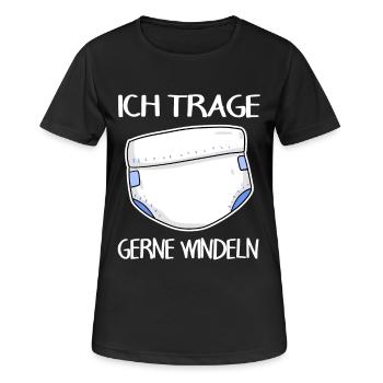 Adult Baby Windel Geschenk - Frauen T-Shirt atmungsaktiv - Schwarz - Vorne - AI Model Female 172 light (172cm)
