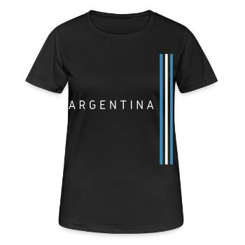 Argentinische Flagge, Argentinischer Stolz - Frauen T-Shirt atmungsaktiv - Schwarz - Vorne - AI Model Female 172 light (172cm)