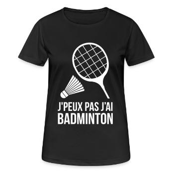Badminton - Frauen T-Shirt atmungsaktiv - Schwarz - Vorne - AI Model Female 172 light (172cm)