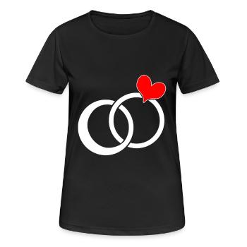 Ehering Heirat Ring Verlobung - Frauen T-Shirt atmungsaktiv - Schwarz - Vorne - AI Model Female 172 light (172cm)