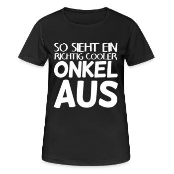 Onkel - Frauen T-Shirt atmungsaktiv - Schwarz - Vorne - AI Model Female 172 light (172cm)