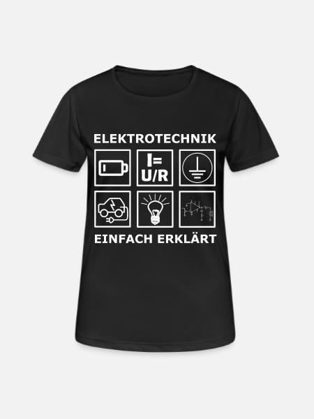 Elektrotechnik Ingenieur Studium - Frauen T-Shirt atmungsaktiv - Schwarz