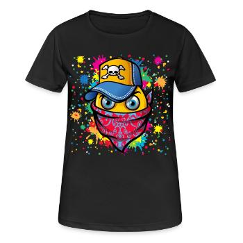 Masque et graffitis - T-shirt respirant Femme - noir - Devant - AI Model Female 172 light (172cm)
