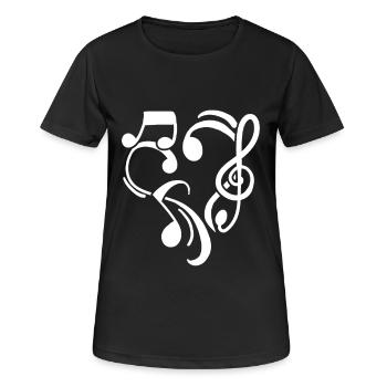 L’amour musique Clé de musique Coeur - T-shirt respirant Femme - noir - Devant - AI Model Female 172 light (172cm)