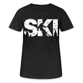Ski - T-shirt respirant Femme - noir - Devant - AI Model Female 172 light (172cm)