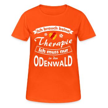 Odenwald Therapie - Frauen T-Shirt atmungsaktiv - Neonorange - Vorne - AI Model Female 172 dark (172cm)